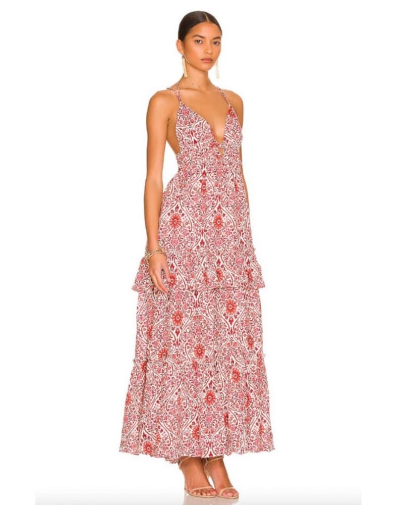 CAMI NYC Doris Gown in Orange Demask - Image 2