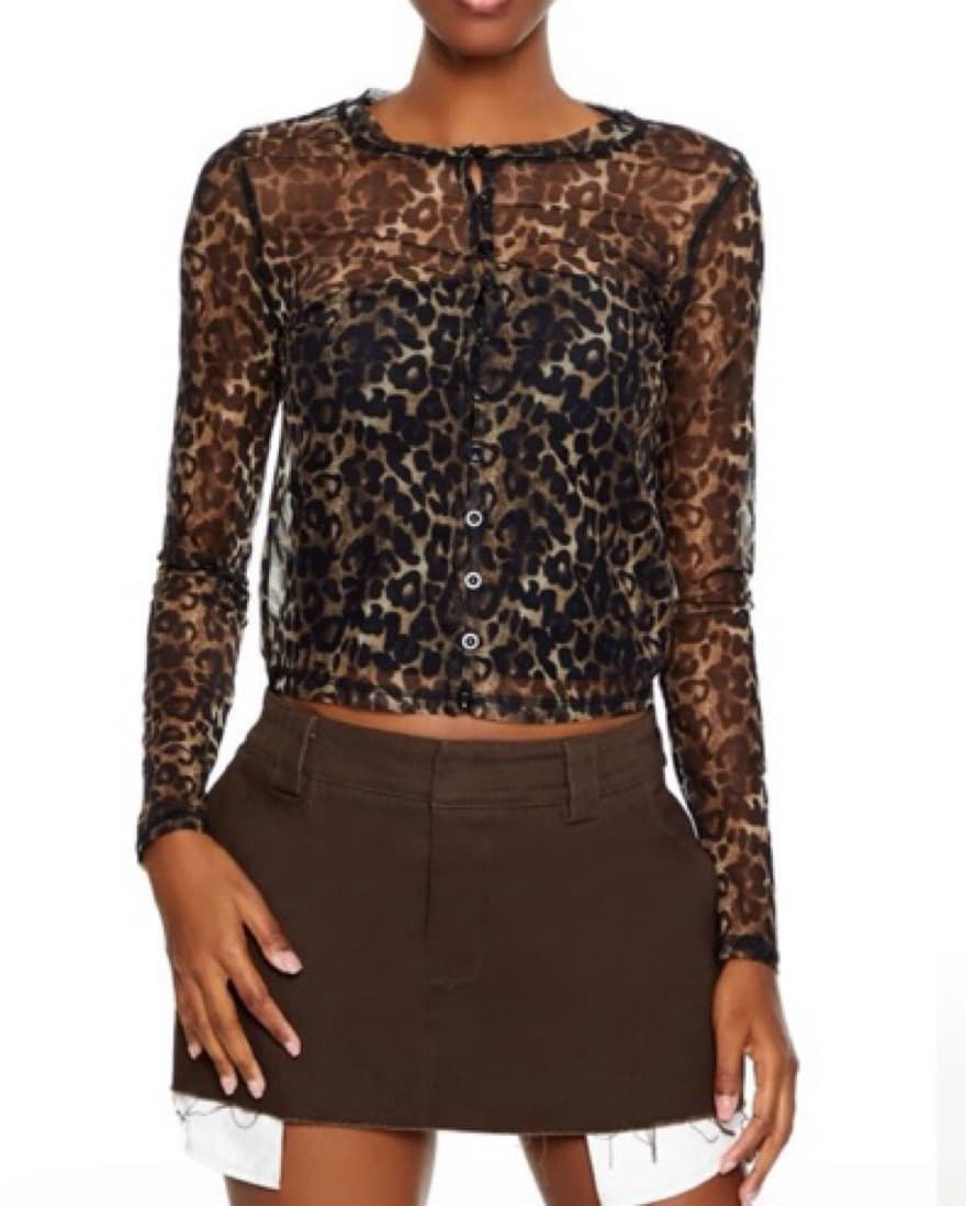 Sheer Cheetah Cardigan  - Image 1