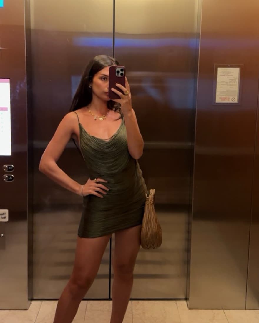 Jaded London Olive Fringe Mini Dress - Image 1