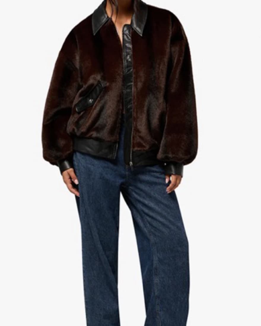 Faux Fur Bomber Jacket - Image 3