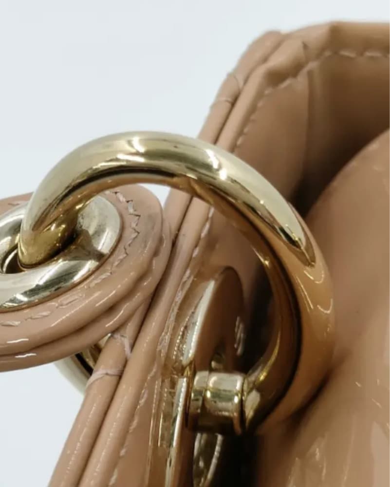 Lady Dior Nude Patent Leather Handbag  - Image 4