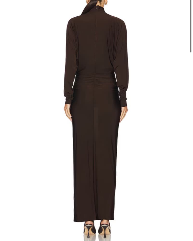 Eaves Shir Dress in Chocolate Brown - Image 4