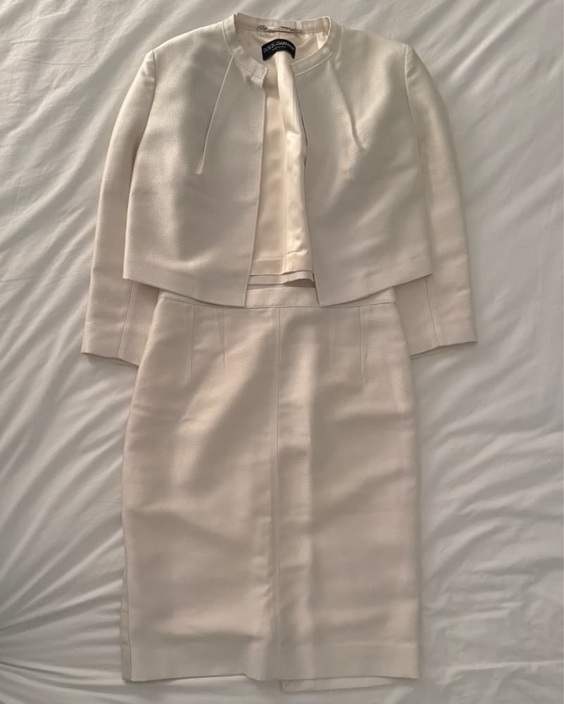 Dolce & Gabbana Vintage Skirt Suit Ivory - Image 2