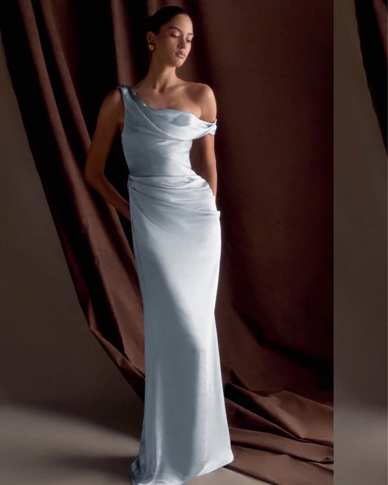 Meshki Blue Bridesmaid Dress - Image 1