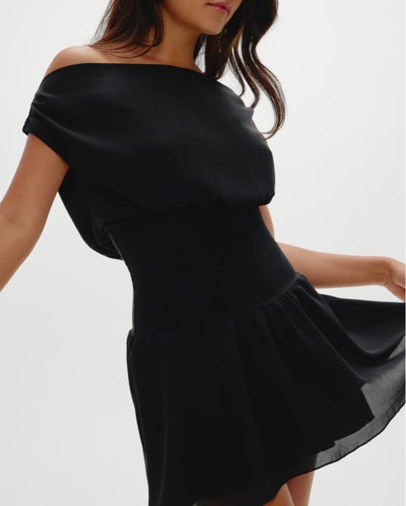 Frankies Bikinis Off-Shoulder Black Dres - Image 4