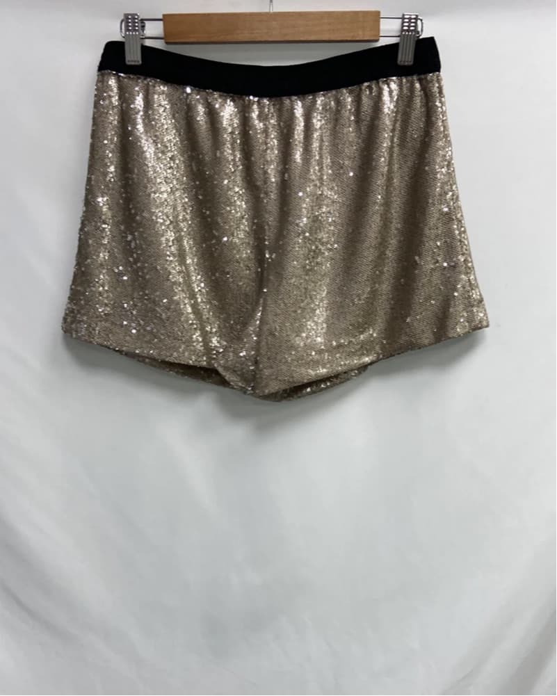 Zara Sequin Shorts Gold - Image 2