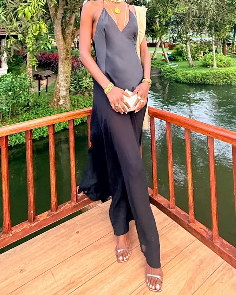 Victoria Beckham X Mango Silk BlackDress - Image 5