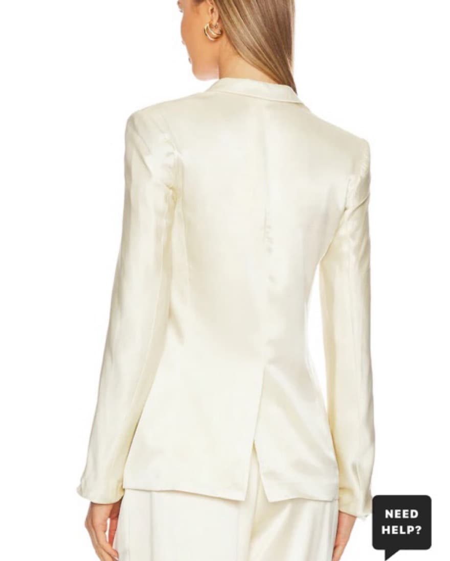 NWT LoveShackFancy Ivory Satin Blazer  - Image 2