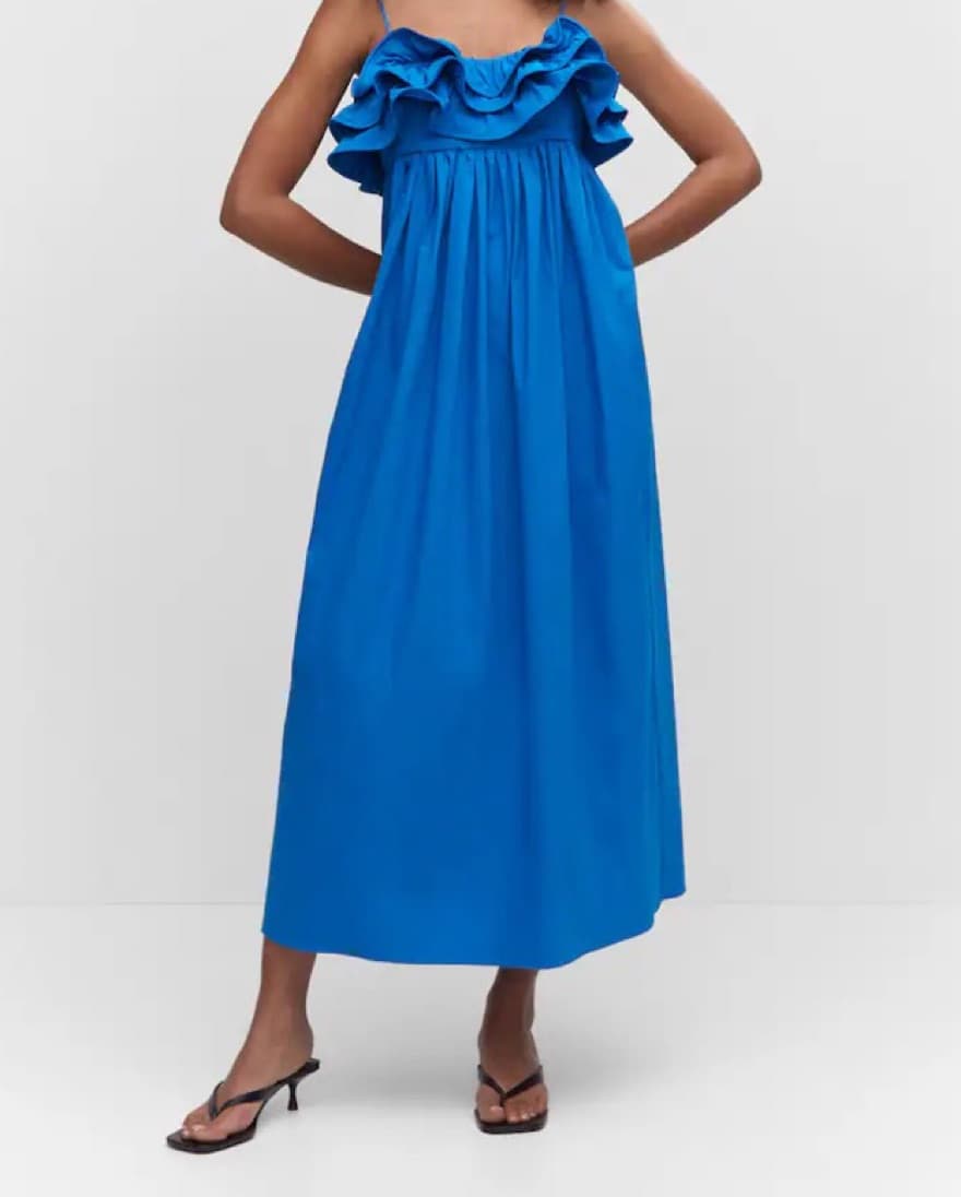 Royal Blue Mango Ruffled Gown - Image 1