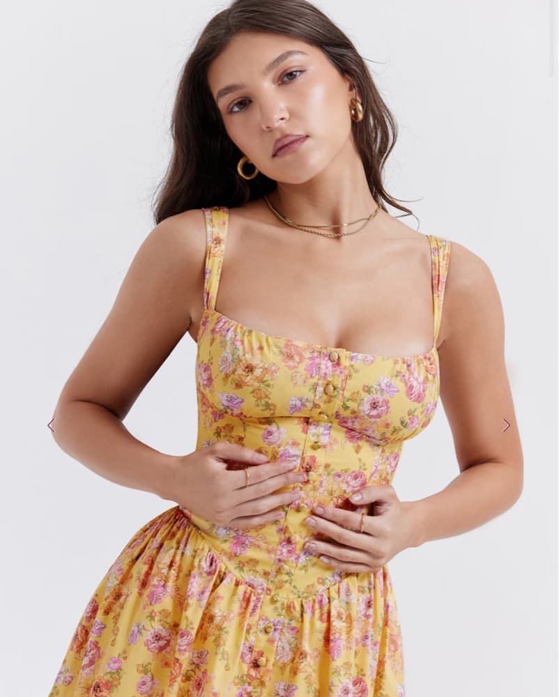 House Of CB Tatiana Dress - Pink/yellow - Image 1