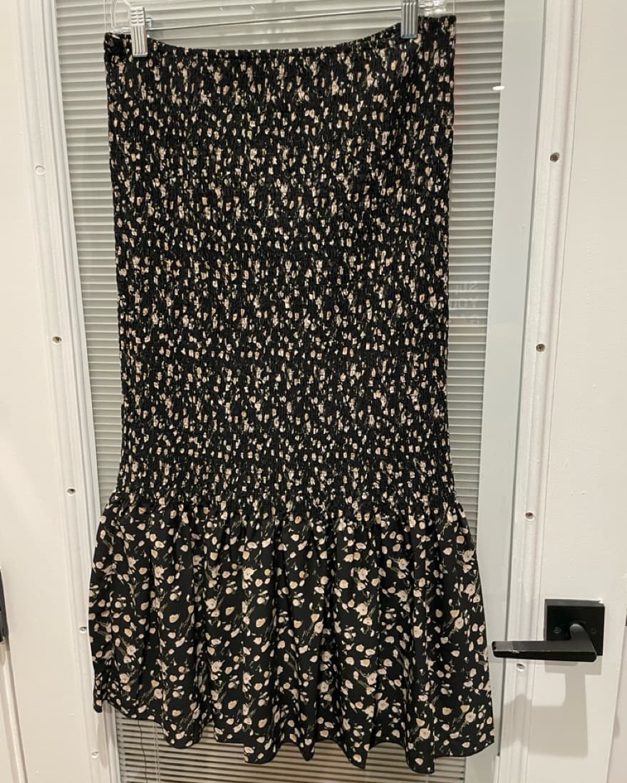 Black & Cream Floral Skirt - Image 1