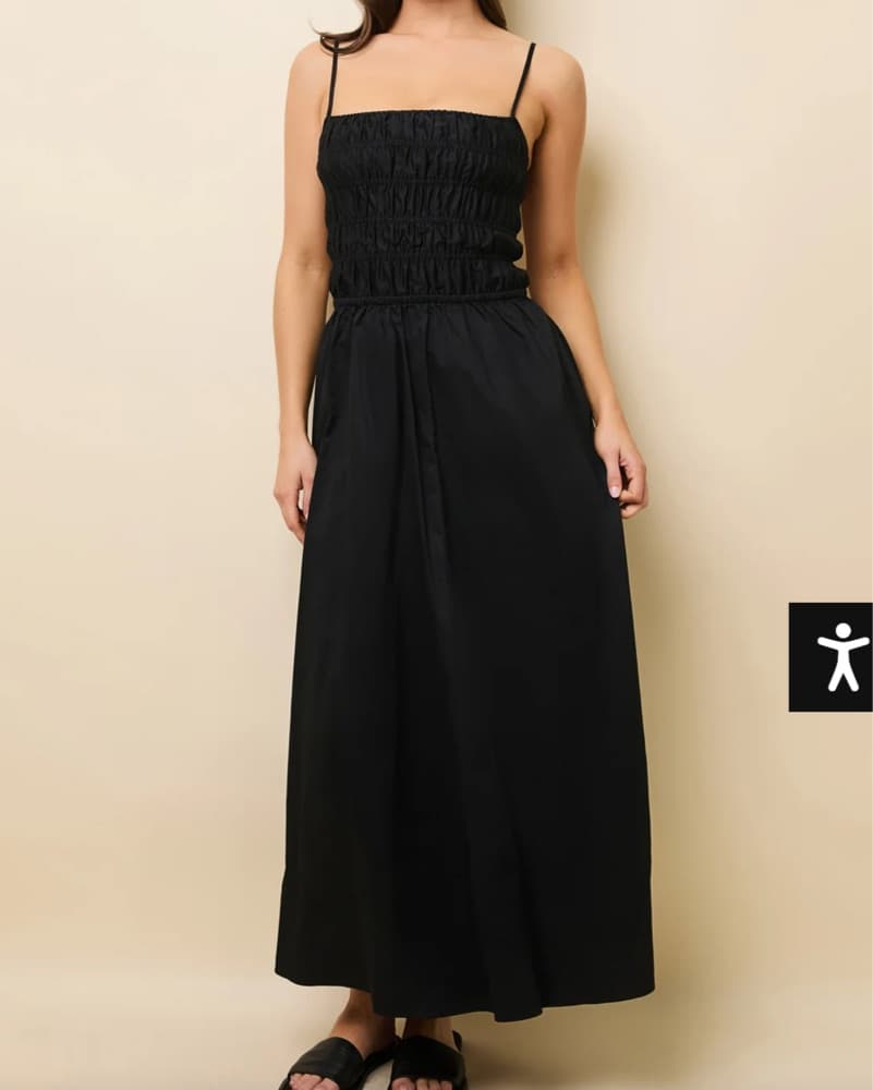 Black Solid And Striped Maxi Dress  - Image 1