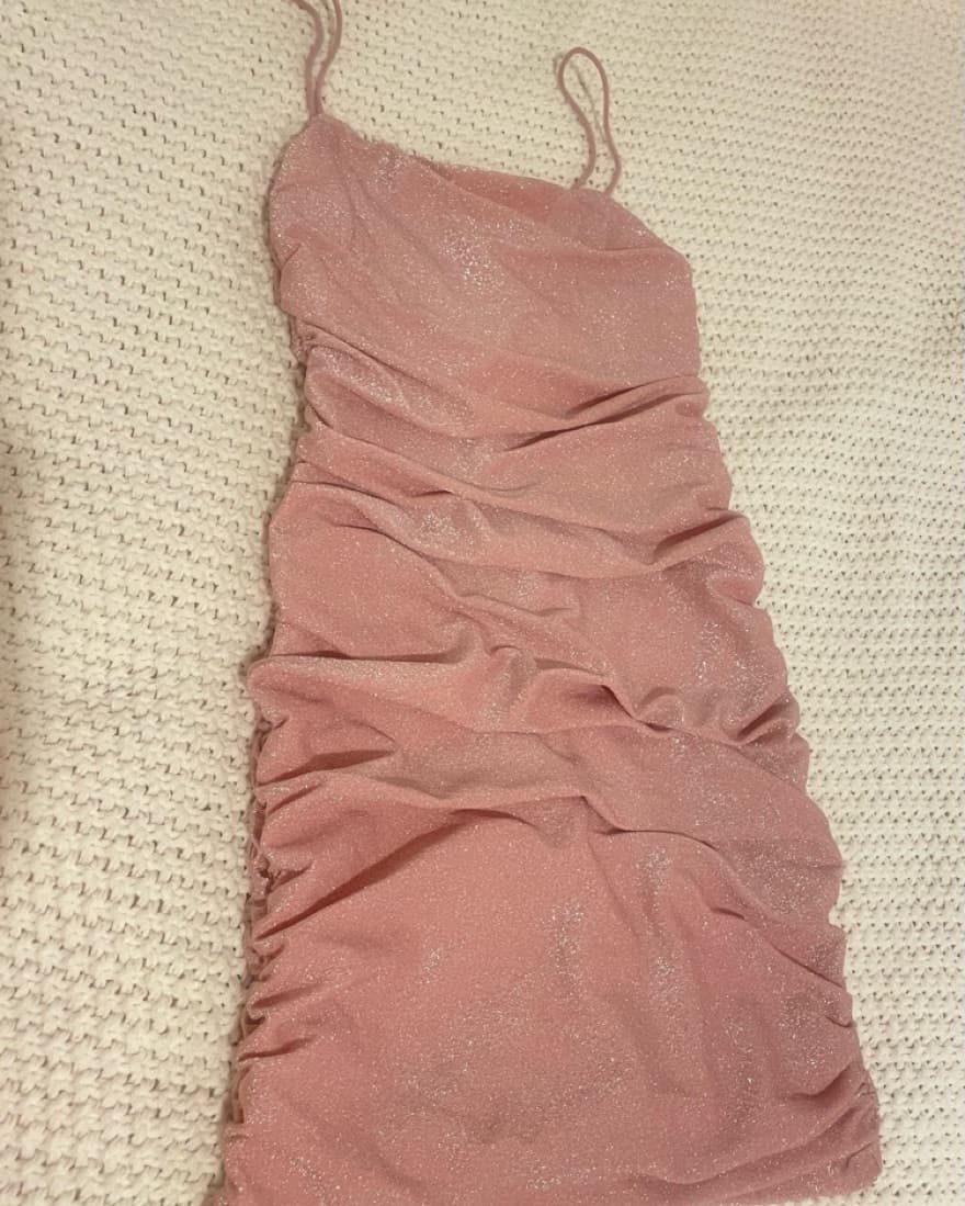 Pink Sparkly Mini Dress - Image 2