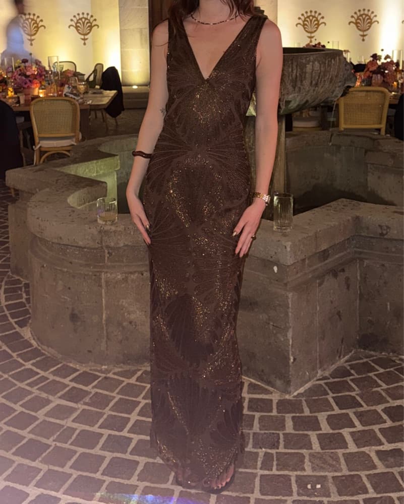 Aidan Mattox Butterfly Beaded Gown - Image 1