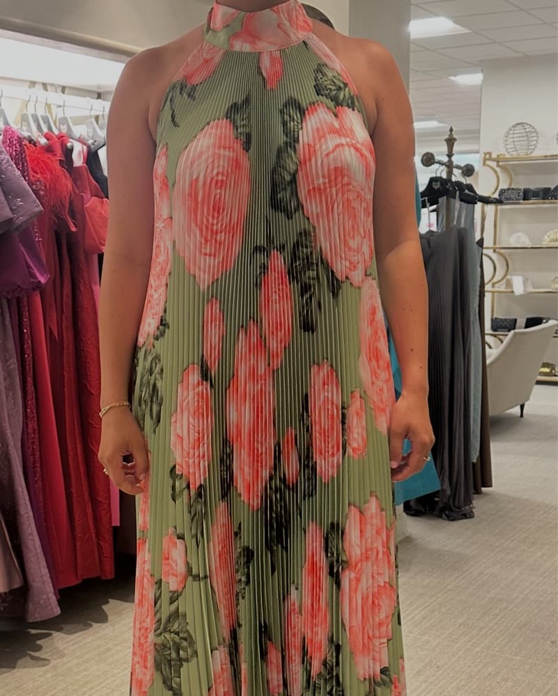 L’idee Elegant Floral Pleated Maxi Dress - Image 3