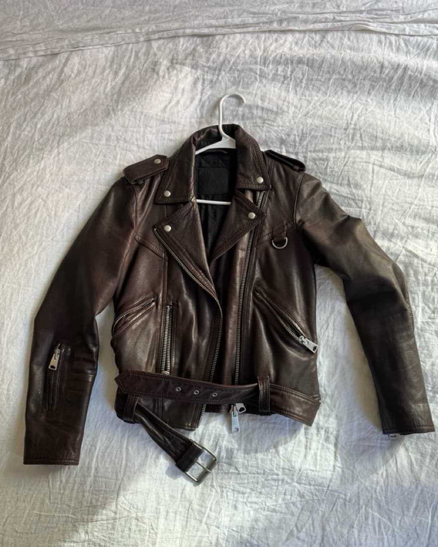 ALL SAINTS Brown Leather Jacket - Image 5