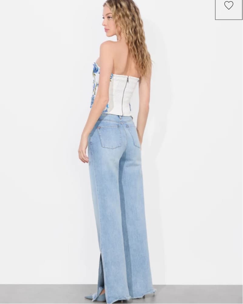 A & O Embroidered Strapless Crop Top - Image 2