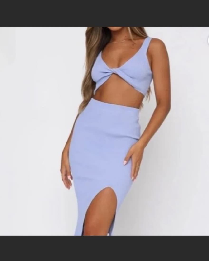 WhiteFox Boutique Crop Top & Skirt - Image 1