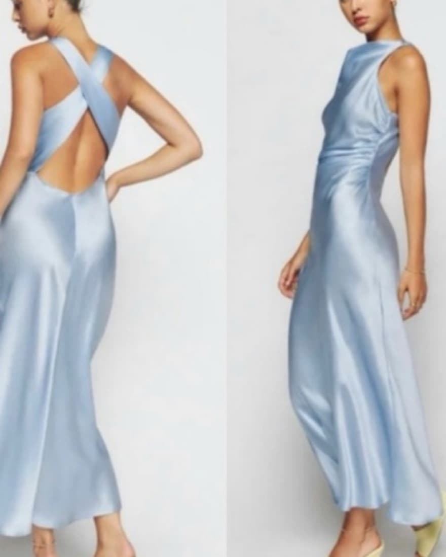 Reformation Cassette Dress Blue - Image 1