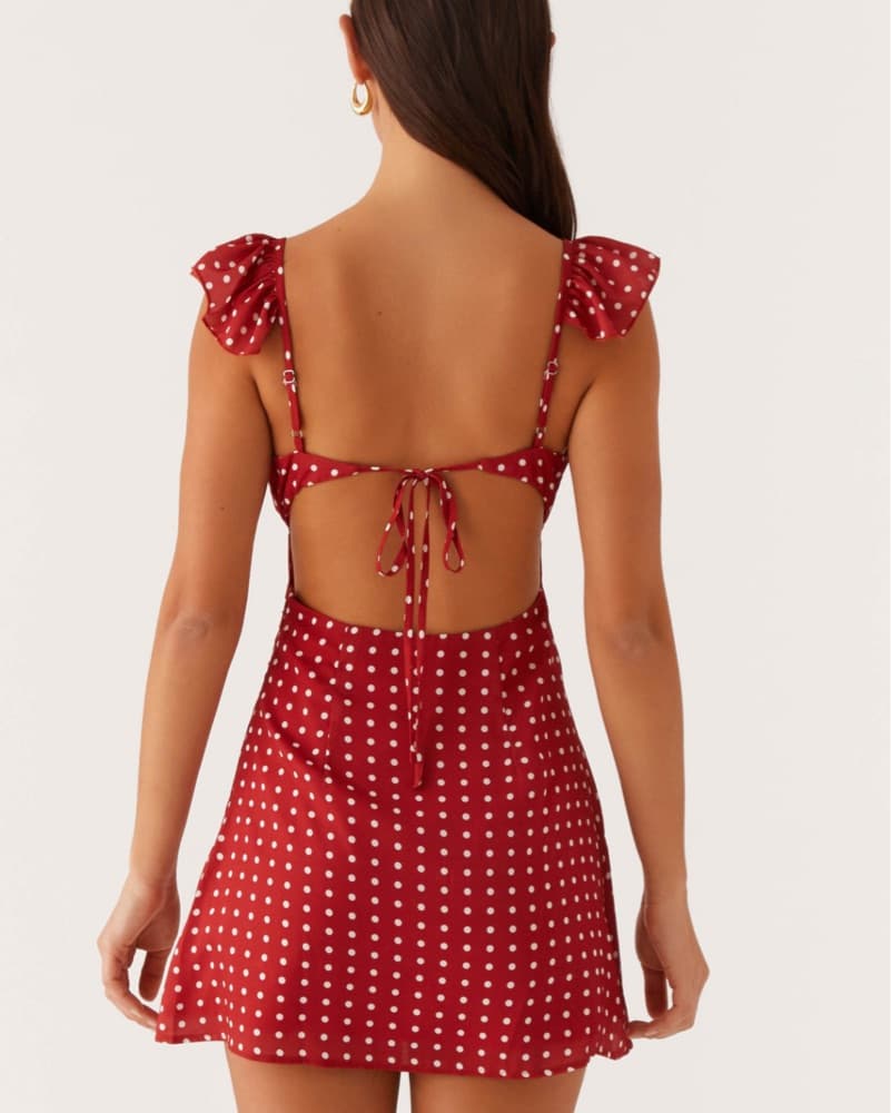 Peppermayo Red Polka Dot Mini Dress - Image 3