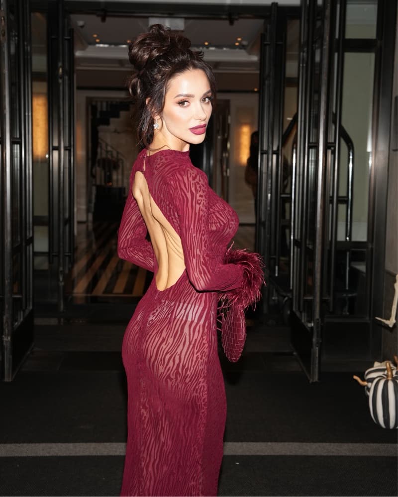 Burgundy new year gala big getsby dress - Image 2