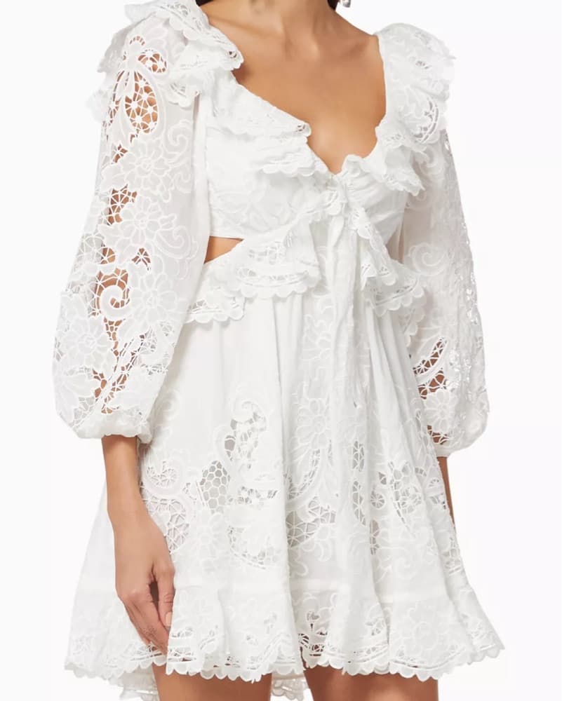 Zimmermann Elegant Lace Ruffle Dress - Image 2