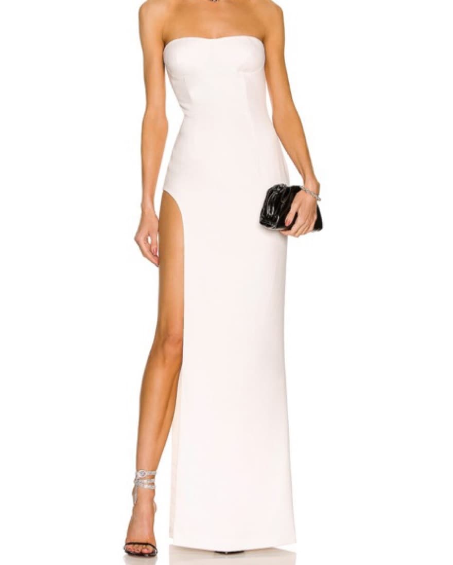 $1300 Monot Strapless White Dress - Image 1