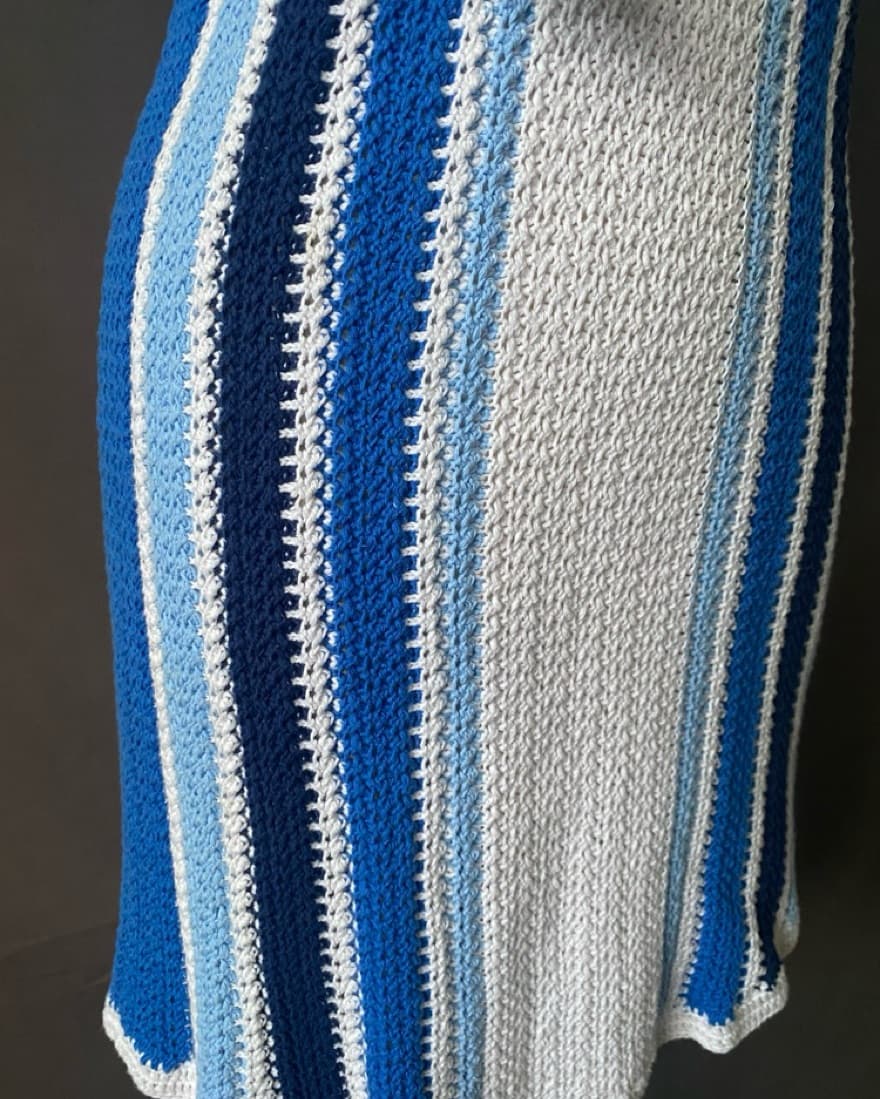 Maje Striped Tie Neck Crochet Dress  - Image 5