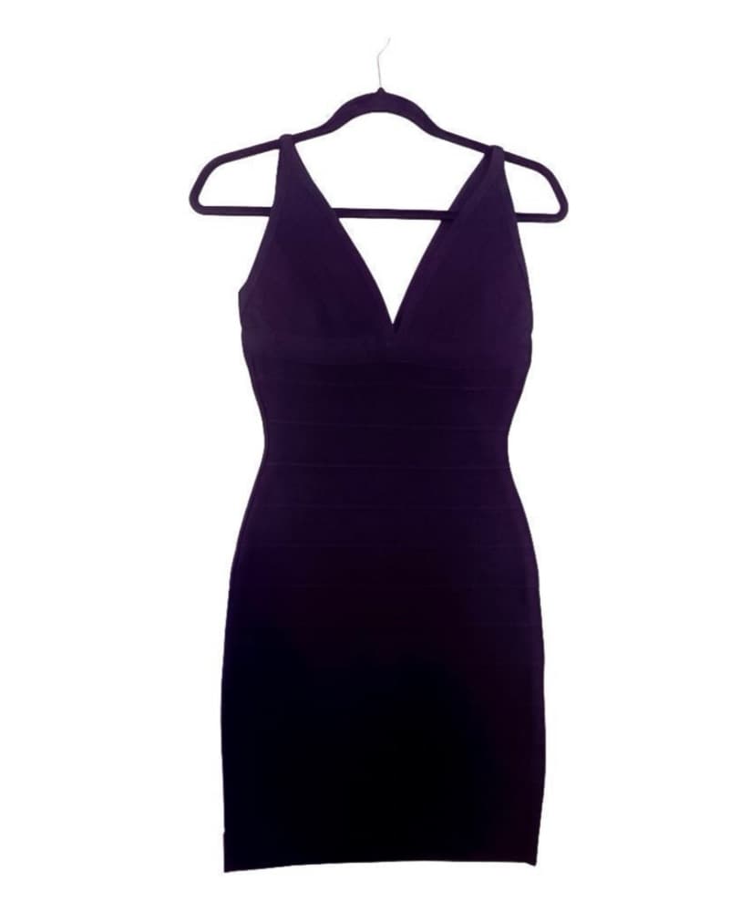 Herve Leger Black Bandage Dress - Image 2