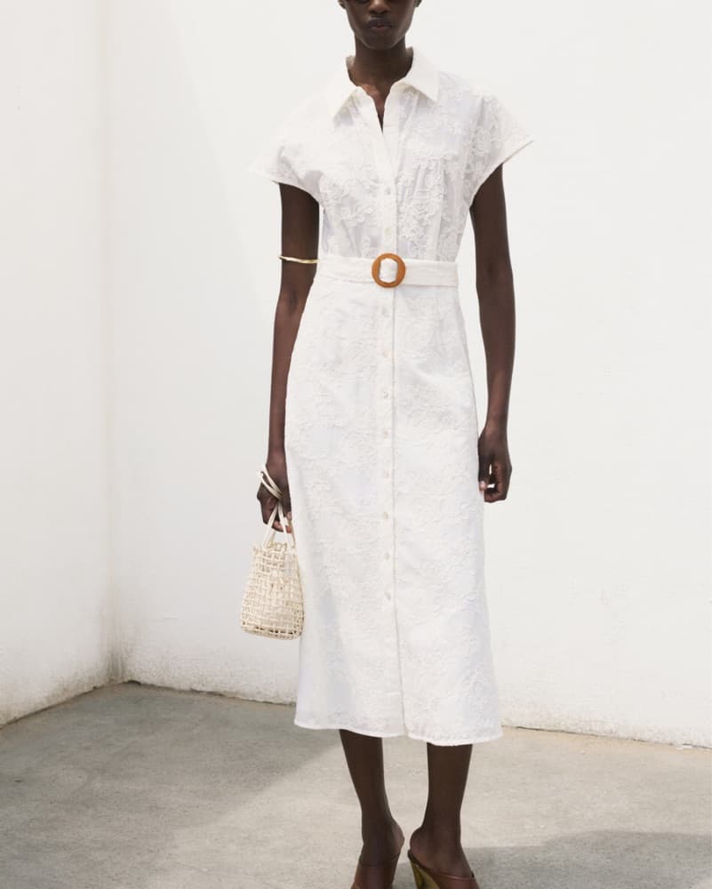 Mango White Maxi With Belt - Image 1