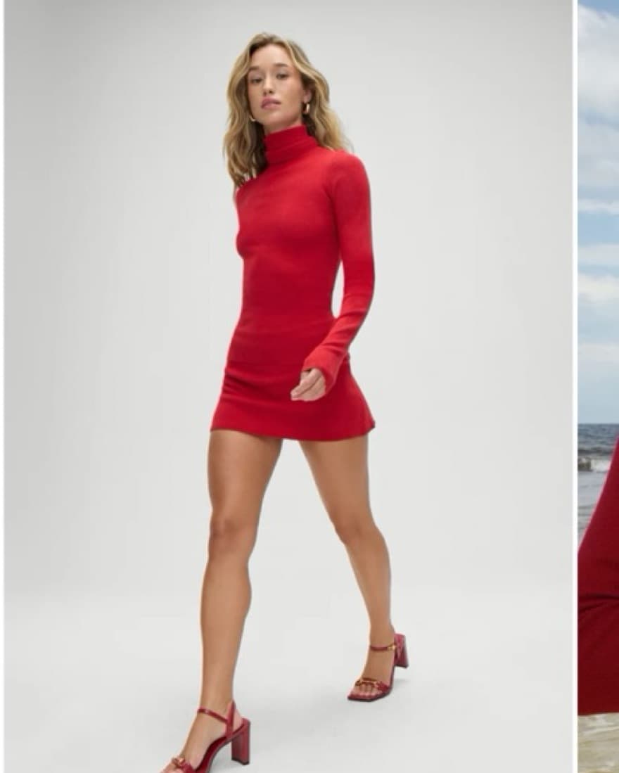 Red Turtleneck and Skirt  - Image 2
