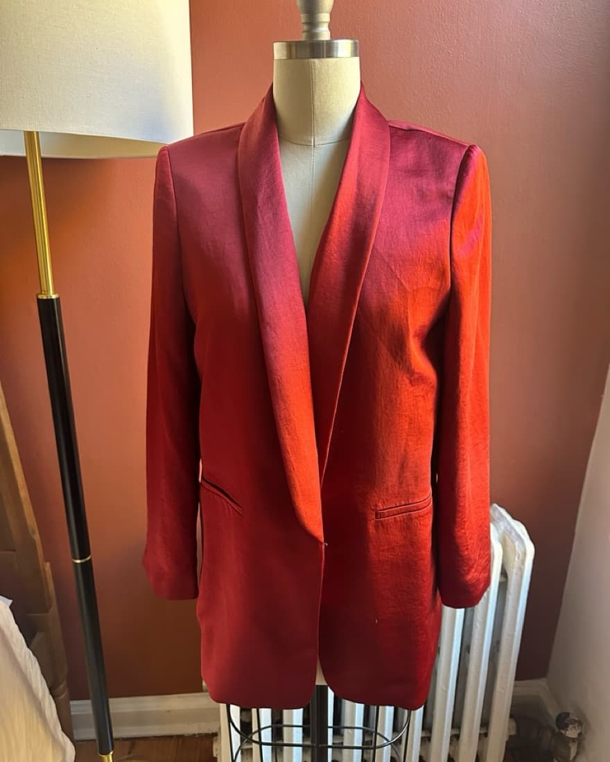 GIANNI BINI | Red Satin Blazer - Image 1