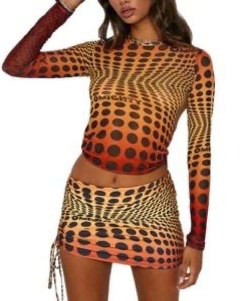 OMIGHTY Illusion Skirt Set - Orange Dot - Image 6