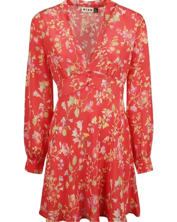 Red Floral Rixo Dress - Image 2