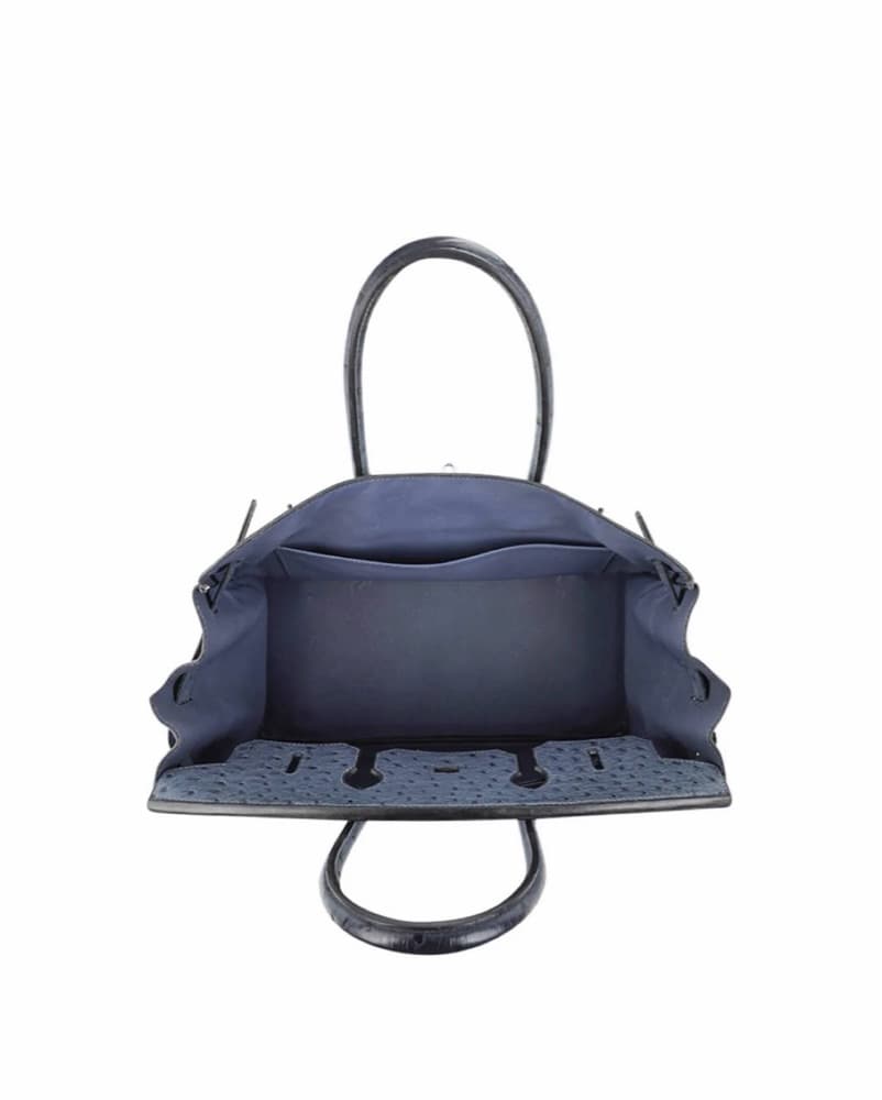 Hermes Birkin 35 Bag Blue Roi Ostrich - Image 3