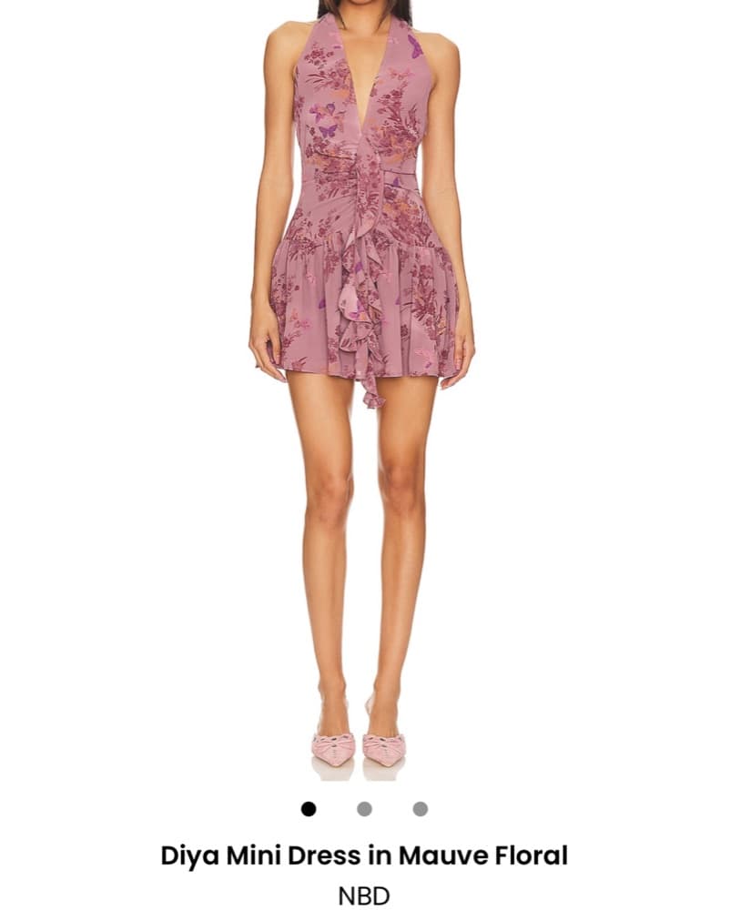 NBD- Diya Mauve Floral Mini Dress - Image 2