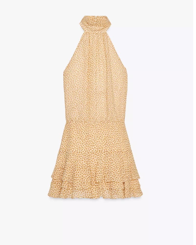 Yellow Drop Waist Floral Dress - Image 3
