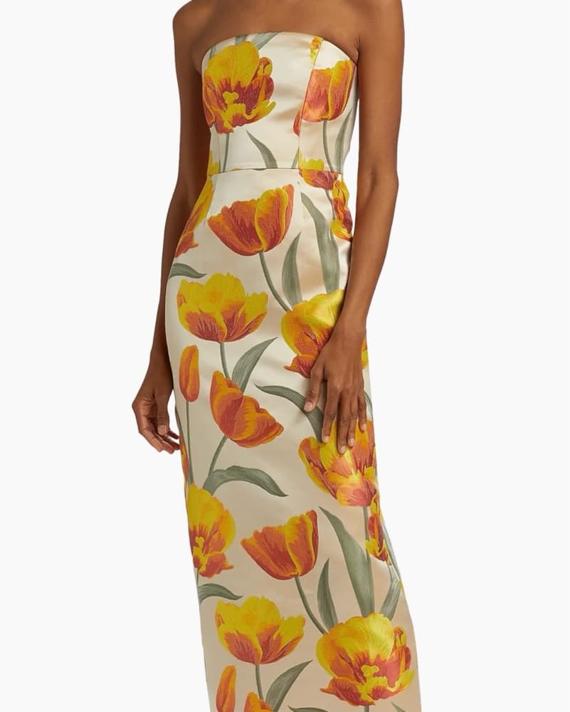Milly Orion Tulip Jacquard Column Gown - Image 1