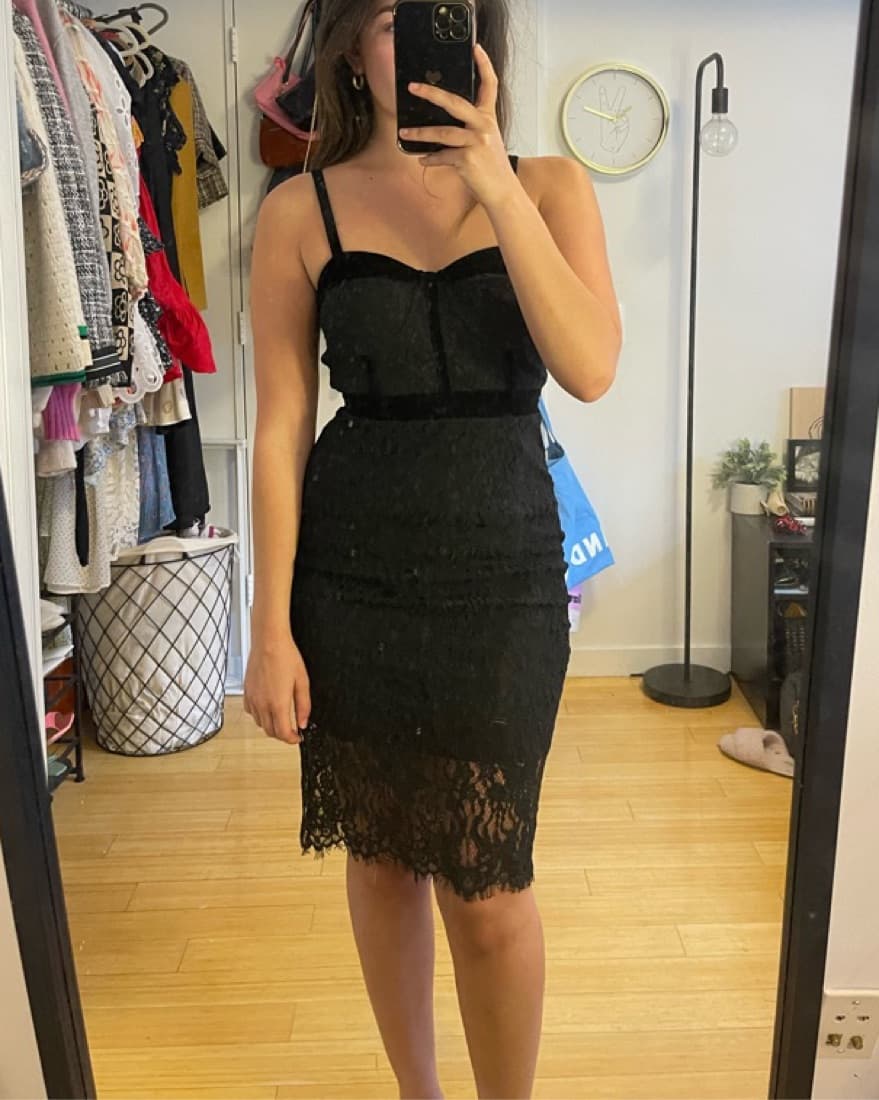 Velvet & Lace midi dress - Image 1
