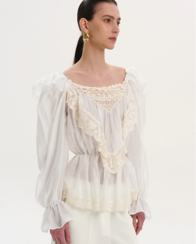 Charles The Second Ivory Ruffle Blouse - Image 2