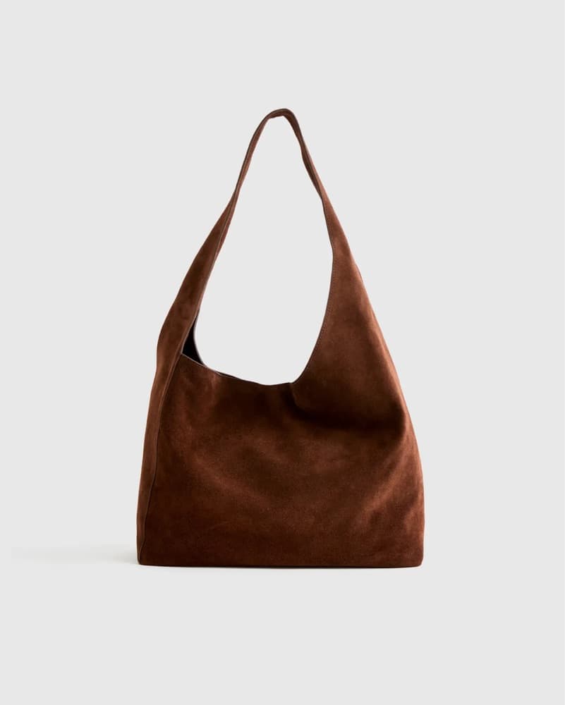 Quince Suede Shoulder Bag - Brown - Image 1
