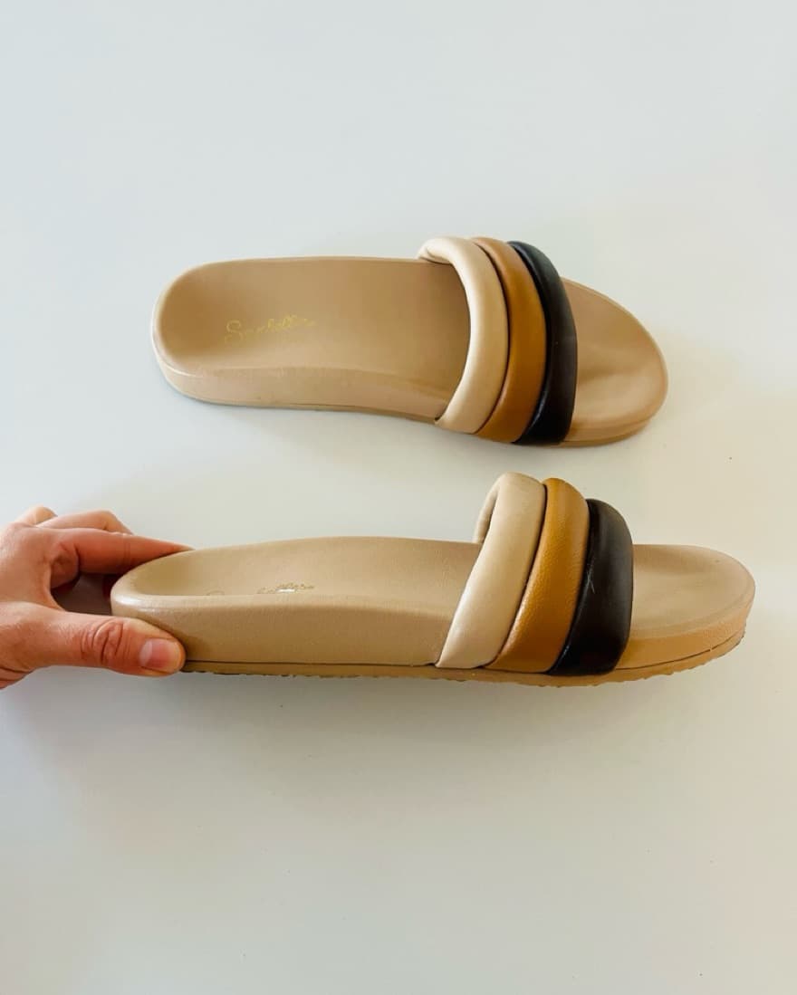 Brown Slide Sandals - Image 2