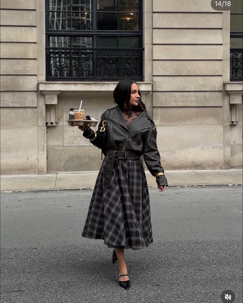 Plaid Midi Skirt - Image 3