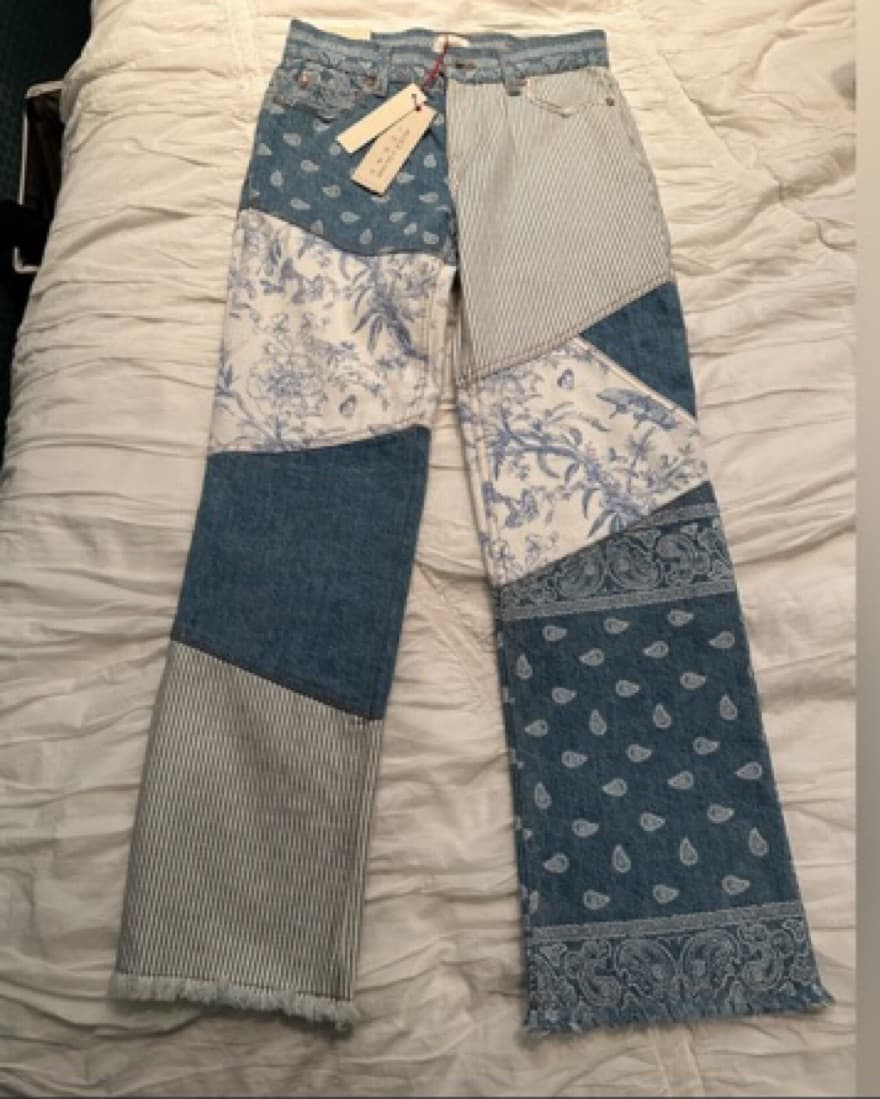 Alice + Olivia Patchwork Bootcut Jeans - Image 1