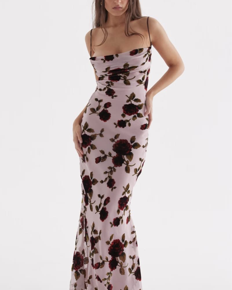 House Of CB Serena Pink Devore Dress XS - Image 2