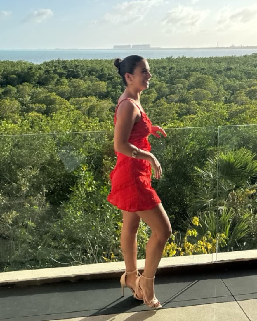 Vibrant Tropical Floral Dress and Matching Fringe Heels - Image 3