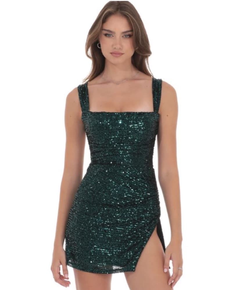 High slit emerald mini dress  - Image 1
