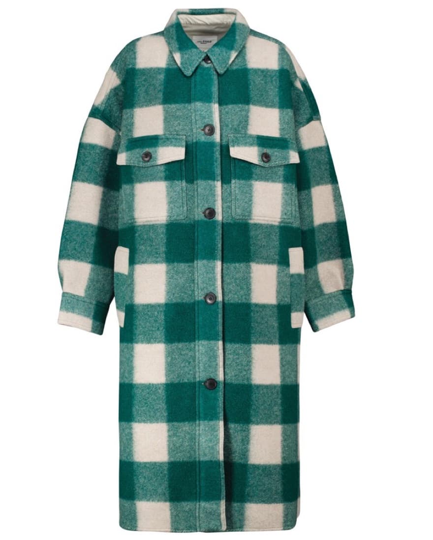 Green Checked Coat - Image 3