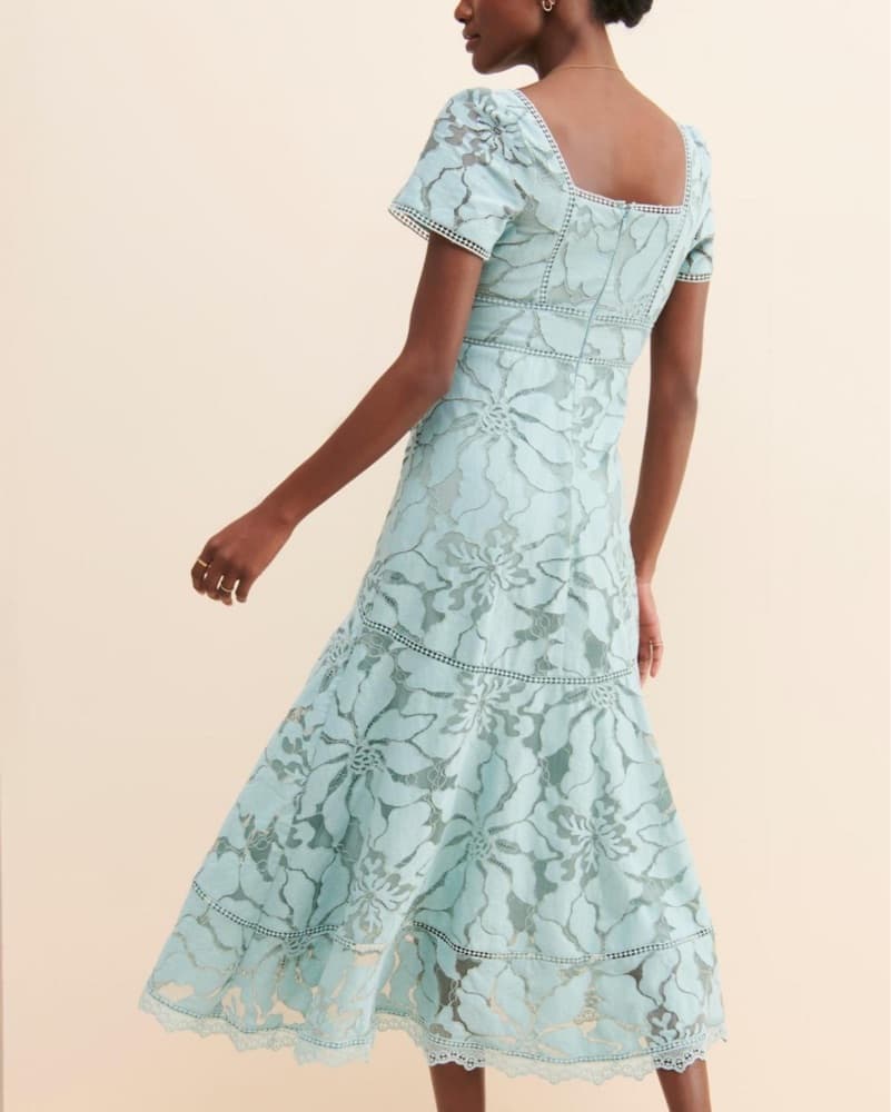 Anthropologi Mint Floral Lace Midi Dress - Image 4