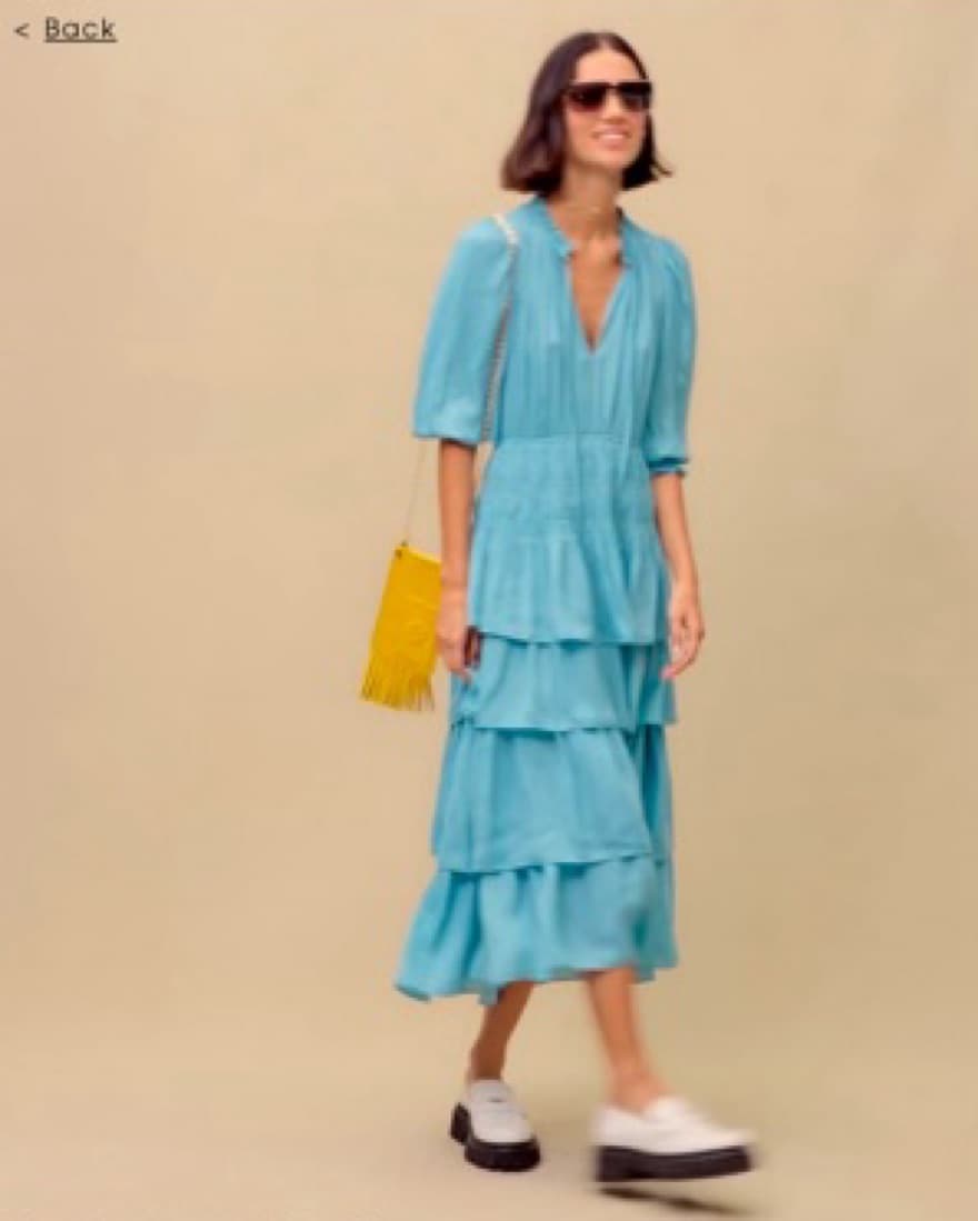 Blue Maje Satin Dress - Image 1